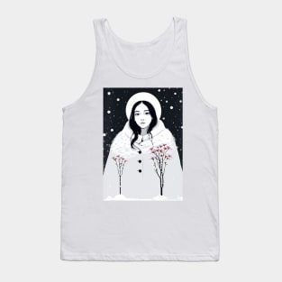 A woman with flowers in winter Tank Top